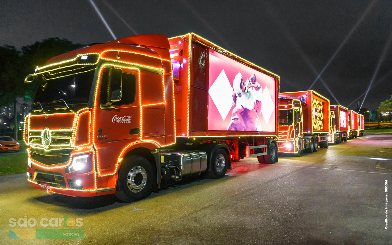 Caravana de Natal da Coca-Cola volta a São Carlos com trajeto definido e fiscalização reforçada