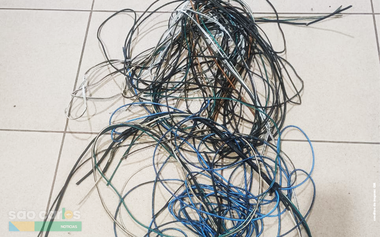 Guarda Municipal de São Carlos prende indivíduo por furto de fios no SAAE