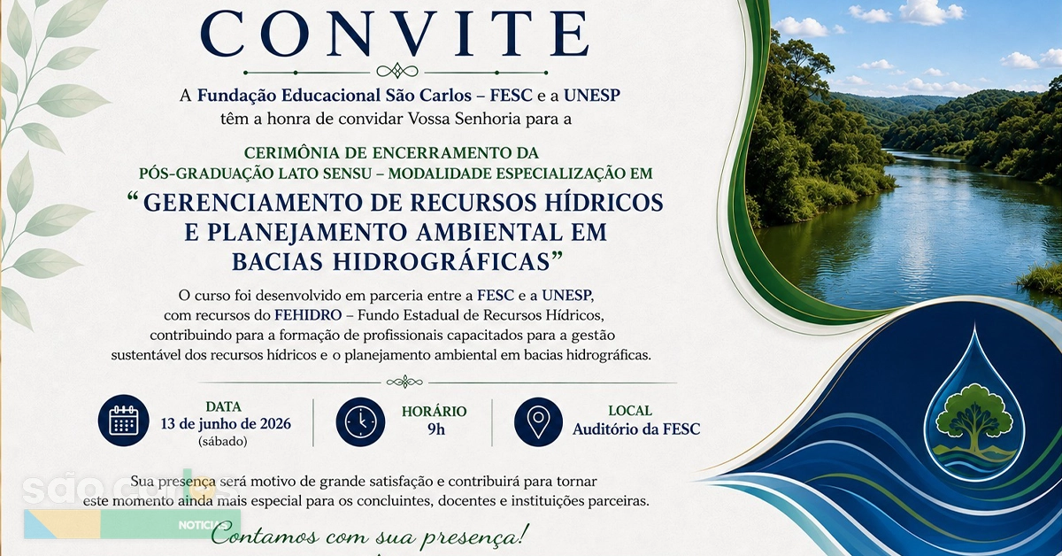 FESC e UNESP encerram pós-graduação ambiental em São Carlos