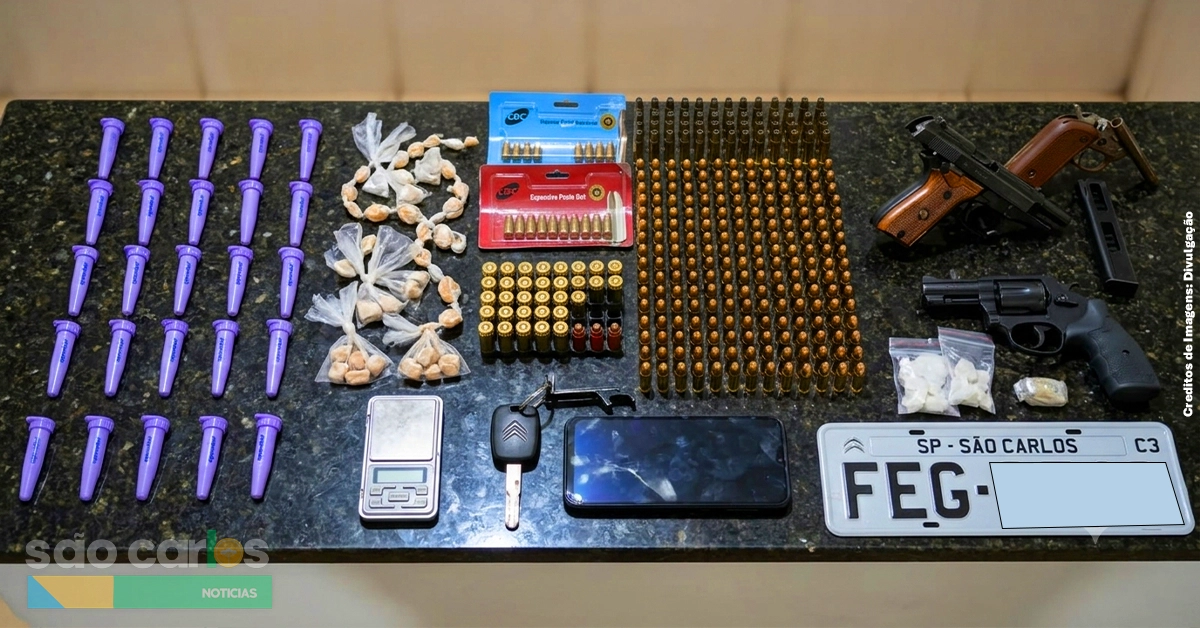 Polícia Militar São Carlos 2026: Apreensão de armas e drogas