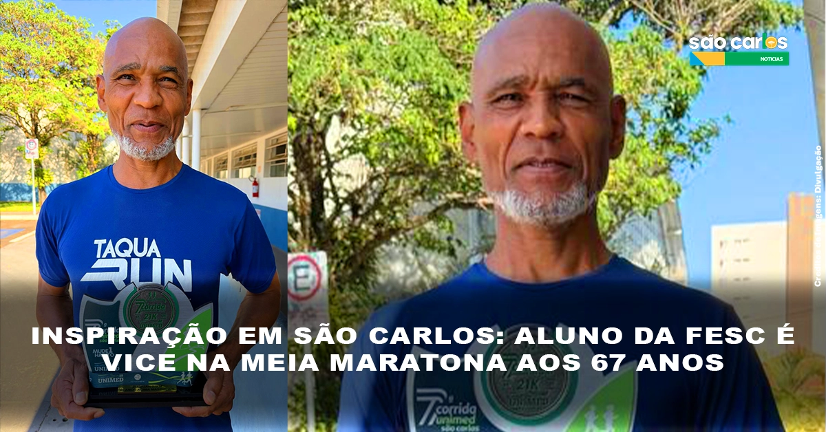 FESC São Carlos 2026: Aluno de 67 anos é vice na Meia Maratona
