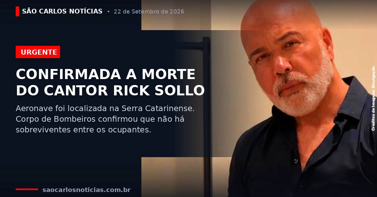 Queda de helicóptero em SC confirma morte do cantor Rick Sollo em 2026